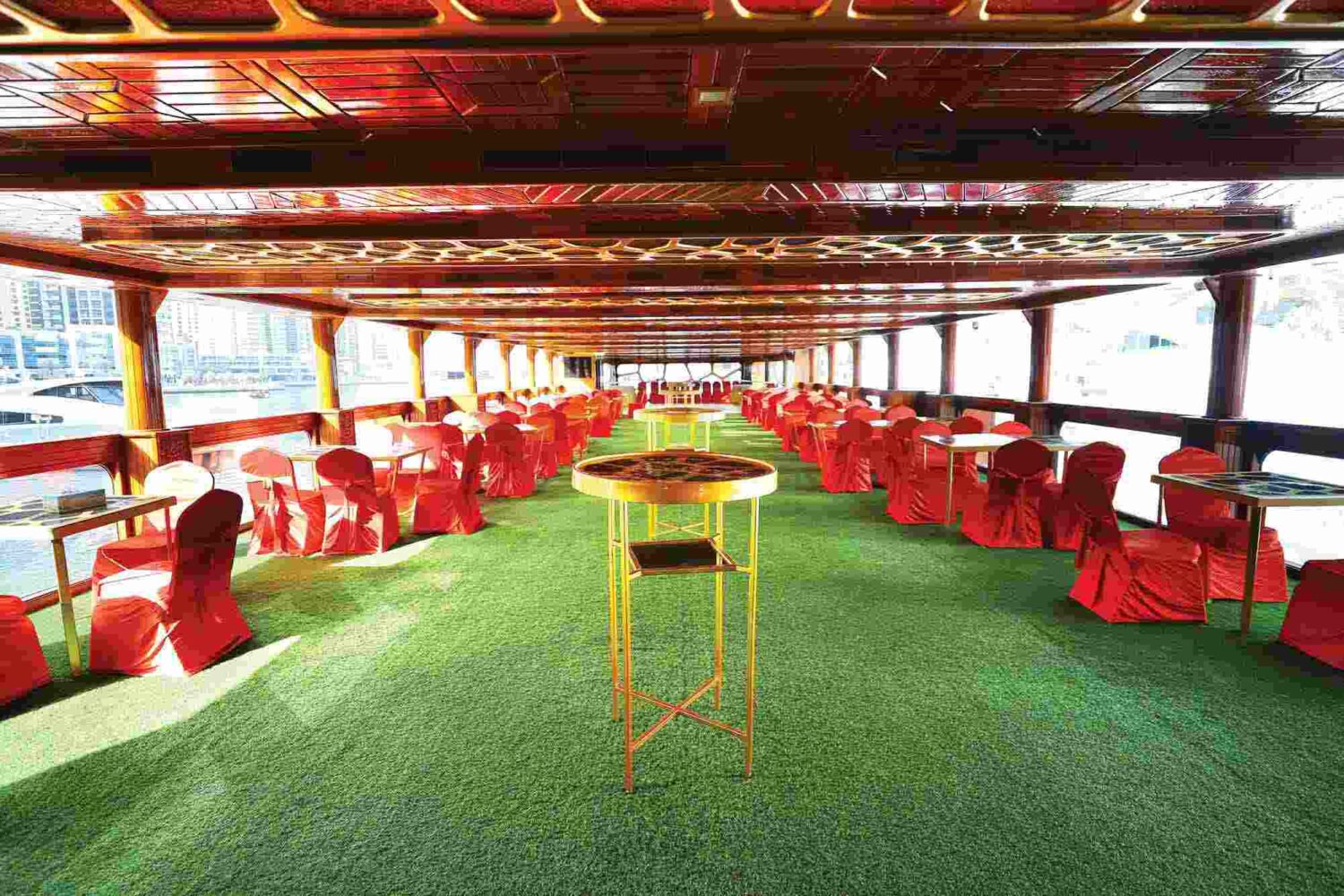 Interior of Luxury Marina Dhow Cruise